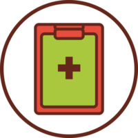 medical report flat icon in circle. png