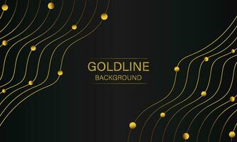 luxury abstract gold line on black background vector