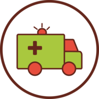 ambulance flat icon in circle. png