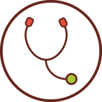 stethoscope flat icon in circle. png