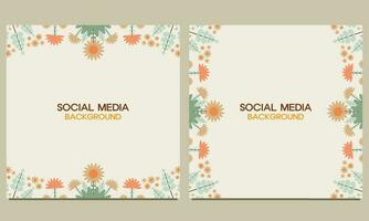 social medios de comunicación enviar antecedentes con natural floral ornamento. adecuado para social medios de comunicación correo, bandera diseño y Internet anuncios vector