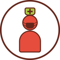 enfermero plano icono en círculo. png