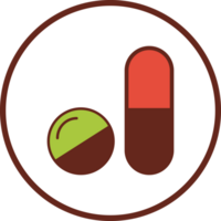 pill flat icon in circle. png