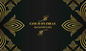 beautiful elegant gold floral background with floral and leaf ornament vector