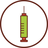 hypodermic syringe flat icon in circle. png