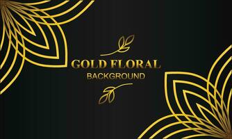 beautiful elegant gold floral background with floral and leaf ornament vector