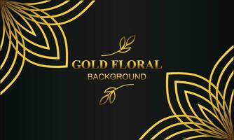 beautiful elegant gold floral background with floral and leaf ornament vector