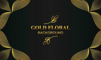 beautiful elegant gold floral background with floral and leaf ornament vector