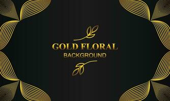 beautiful elegant gold floral background with floral and leaf ornament vector