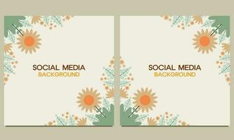 social medios de comunicación enviar antecedentes con natural floral ornamento. adecuado para social medios de comunicación correo, bandera diseño y Internet anuncios vector