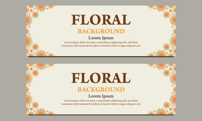 natural horizontal banner template with floral and flower ornament
