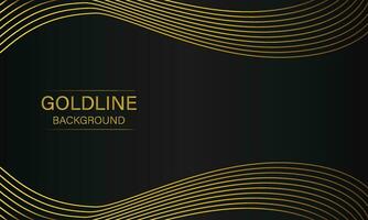 luxury abstract gold line on black background vector