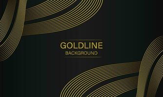 luxury abstract gold line on black background vector