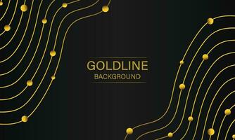 luxury abstract gold line on black background vector