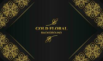 elegant gold floral background with floral and leaf ornament vector