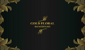 elegant gold floral background with floral and leaf ornament vector