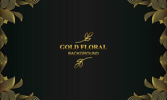 elegant gold floral background with floral and leaf ornament vector