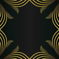 beautiful gold floral frame on black background vector
