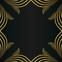 beautiful gold floral frame on black background vector