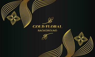 premium elegant gold floral background with floral and leaf ornament vector