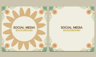 social medios de comunicación enviar antecedentes con natural floral ornamento. adecuado para social medios de comunicación correo, bandera diseño y Internet anuncios vector