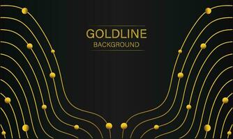 luxury abstract gold line on black background vector