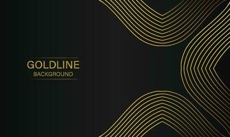 luxury abstract gold line on black background vector