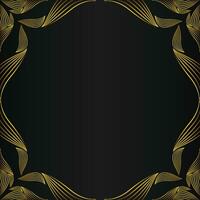 beautiful gold floral frame on black background vector