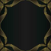 beautiful gold floral frame on black background vector