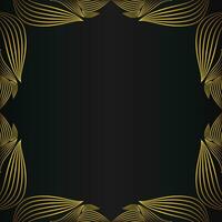 square frame with beautiful gold floral decoration on black background vector