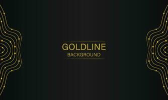 luxury abstract gold line on black background vector