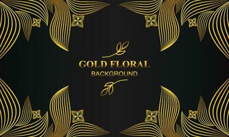 prima elegante oro floral antecedentes con floral y hoja ornamento vector