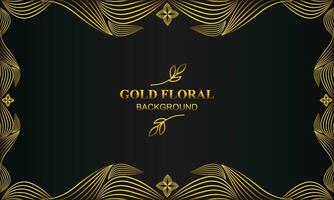 elegant gold floral background with floral and leaf ornament vector