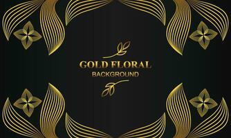 premium elegant gold floral background with floral and leaf ornament vector