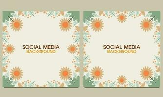 social medios de comunicación enviar antecedentes con natural floral ornamento. adecuado para social medios de comunicación correo, bandera diseño y Internet anuncios vector