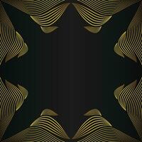 beautiful gold floral frame on black background vector