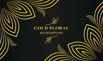 beautiful gold floral background with floral, flower and leaf ornament vector