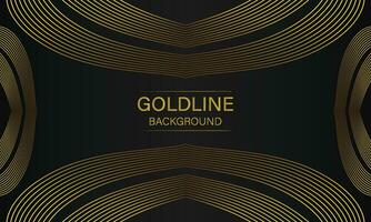 luxury abstract gold line on black background vector