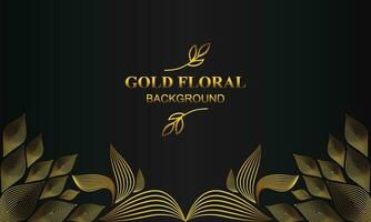 beautiful gold floral background with floral, flower and leaf ornament vector