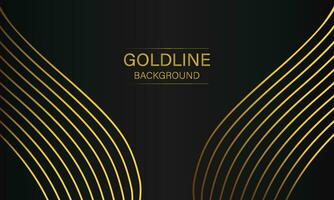 luxury abstract gold line on black background vector