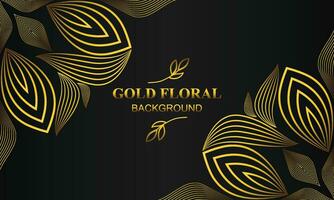 beautiful gold floral background with floral, flower and leaf ornament vector