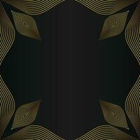 beautiful gold floral frame on black background vector