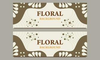 natural horizontal banner template with floral and flower ornament vector
