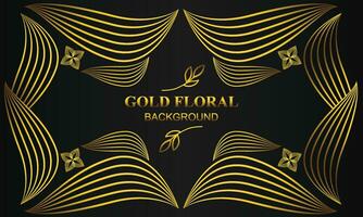 beautiful elegant gold floral background with floral and leaf ornament vector