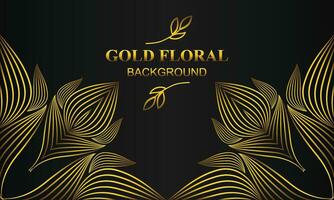 beautiful elegant gold floral background with floral and leaf ornament vector