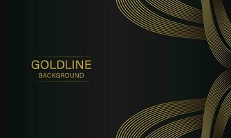 luxury abstract gold line on black background vector