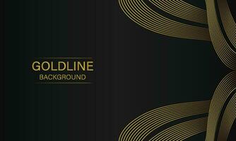 luxury abstract gold line on black background vector