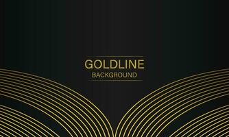 luxury abstract gold line on black background vector