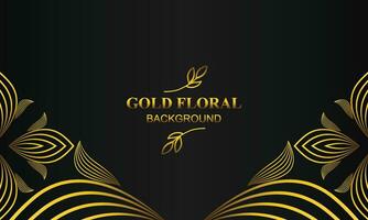 beautiful elegant gold floral background with floral and leaf ornament vector