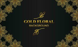 beautiful elegant gold floral background with floral and leaf ornament vector